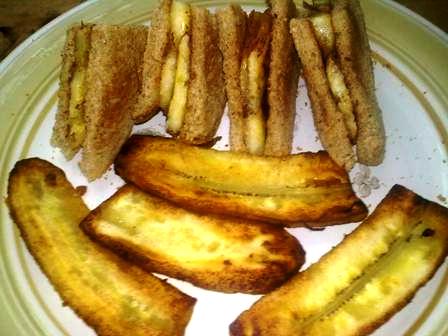 Fried Plantain breakfast on toast