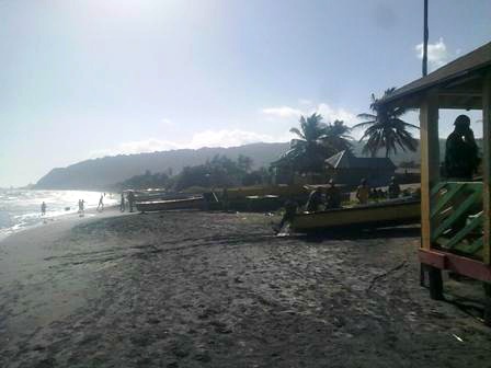 Beach view from Little Ochi Beach Restaurant Huts